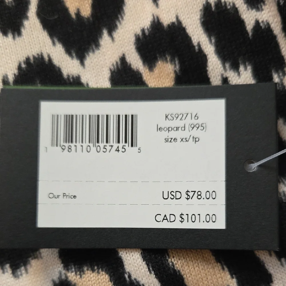 Kate Spade Animal Print Pajama Set with Black Accents